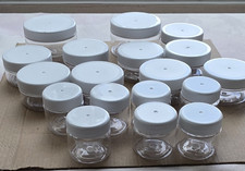 Lot of 18 Assorted Plastic Screw Top Storage Containers 3 Sizes Craft Jewelry
