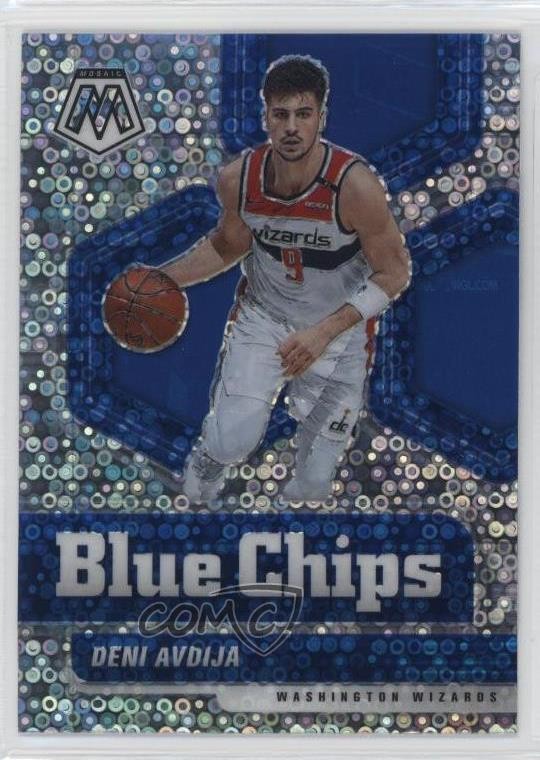 2020-21 Panini Mosaic Blue Chips Fast Break Prizm Deni Avdija #3 Rookie RC 12b5