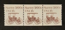 US Scott #1907 PNC3 Plate #4 18c Surrey VF MNH Low Shipping Transporation Series