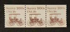 US Scott #1907 PNC3 Plate #4 18c Surrey VF MNH Low Shipping Transporation Series