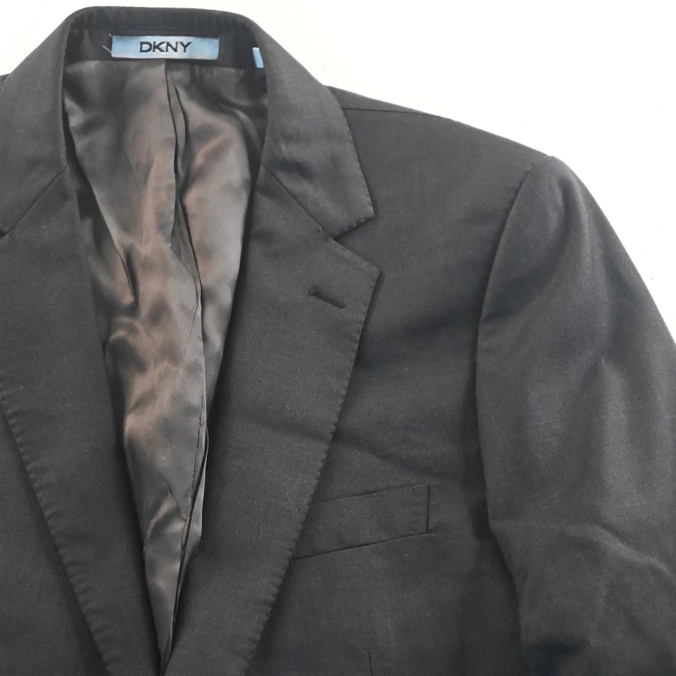 DKNY 40R 33x30 Gris 100% Lana 3 Piezas Hombre Chaleco Chaqueta Pantalones Traje Foto 3 de 4