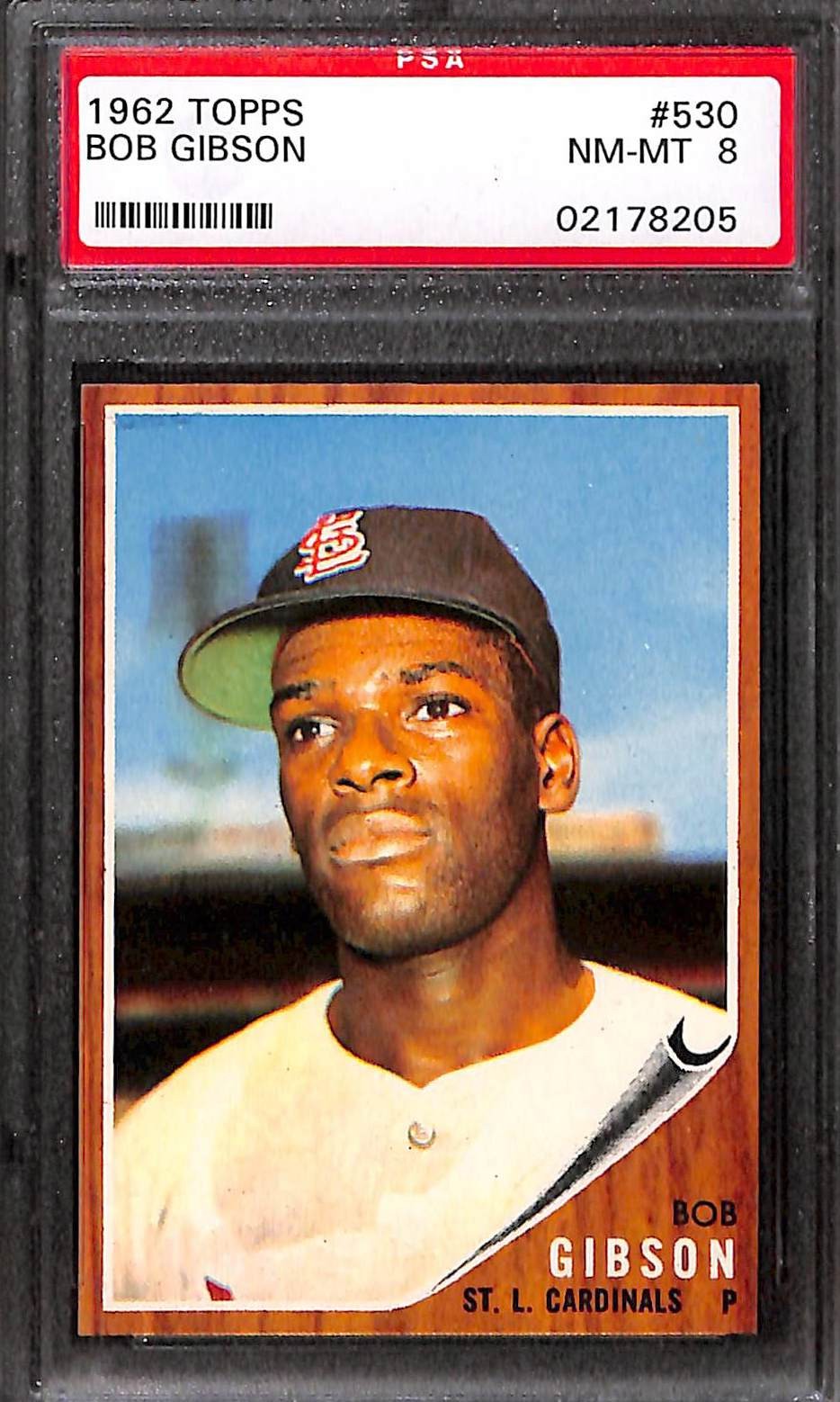 1962 TOPPS #530 Bob Gibson (Short print) PSA 8 NM-MT 02178205