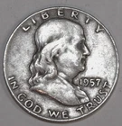1957-D FRANKLIN HALF DOLLAR - Circulated - Very Fine - #2887EB