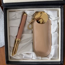 MIKIMOTO Compact Mirror Lip Brush Set Pink with Pouch And Gift box NEW