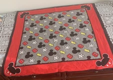 Disney Mickey Mouse Square Bandana Scarf 22 Inch Red Black Gray Yellow Cotton