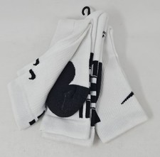 Nike Elite Boys Basketball Crew Socks White/Blk 3-Pack Sz MED 5Y-7Y New w/o Tags