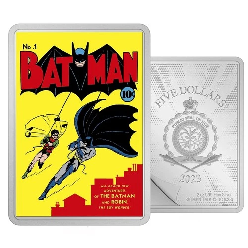 2oz Batman Silver Proof Coin Bar 2023 Niue DC Comics No.1 Comix Gift NZ Mint NEW