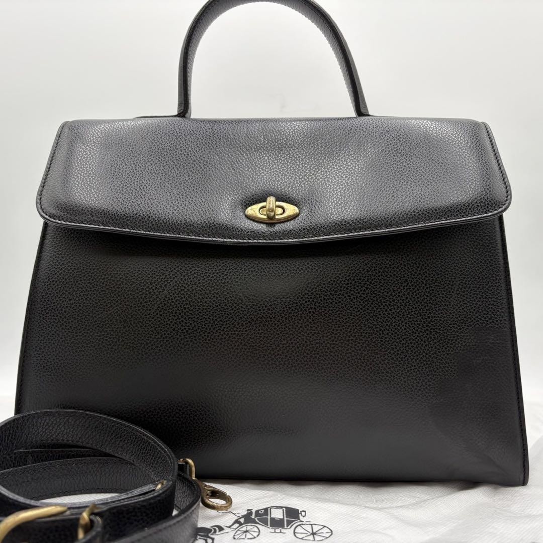 Old Coach Madison 2-Way Turnlock Leather Handbag in PG4QTR