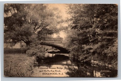 1916 Ridgewood NJ Ho-Ho-Kus Brook Bridge E.W. Cobb Postcard