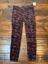 Pilcro Anthropologie Multicolor Floral High-Rise Skinny Corduroy Pants, Size 26