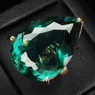 Magnificent Lagoon Blue Tourmaline Pear 25Ct 925 Sterling Silver Rose Gold Rings