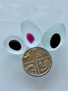 Lovely Collection of Genuine Seaham Sea Glass 3 Red Spot Multis