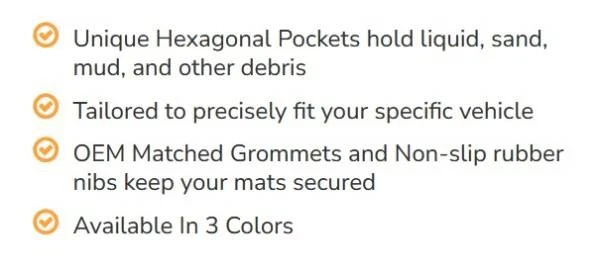 Резиновые напольные коврики на заказ для переднего ряда 2 штуки HexoMat для BMW 325 — сделано в США - Изображение 4 из 4