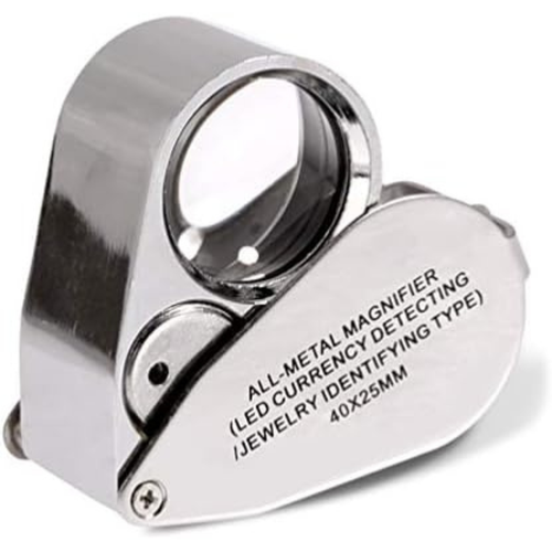 40X Jewelers Loupe Jewelry Loop Coin Magnifier Light Pocket LED ...