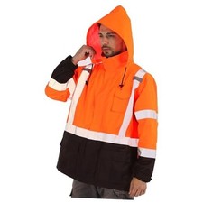 Hi Vis Rain Jacket, Rain Suits for Men Waterproof Large-X-Large Orange-1