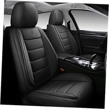 Full Coverage Faux Leather Car Seat Covers,Automotive Seat Full Set Black.