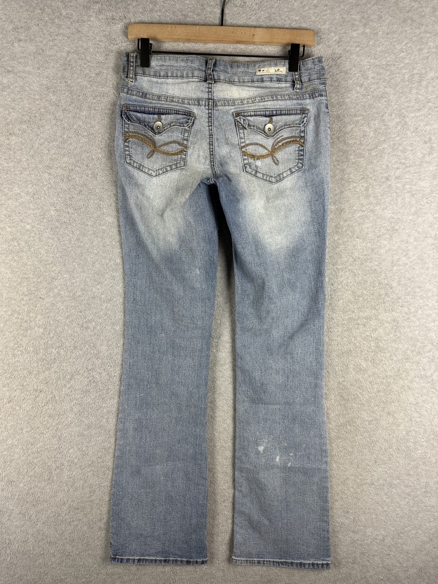 Vintage LEI Jeans Womens 30 Long Lowrise Bootcut Distressed Frayed