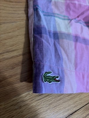 Lacoste Handwoven Vintage￼plaid pink  kids Shorts M some stretch in waist