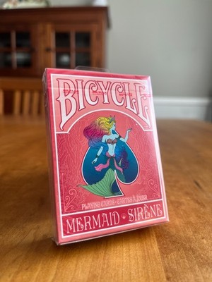 Bicycle Red Mermaid Playing Card Deck by USPCC; New Sealed