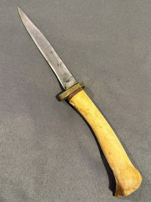 Antique Handmade Hand Wrought Bone Handle Knife