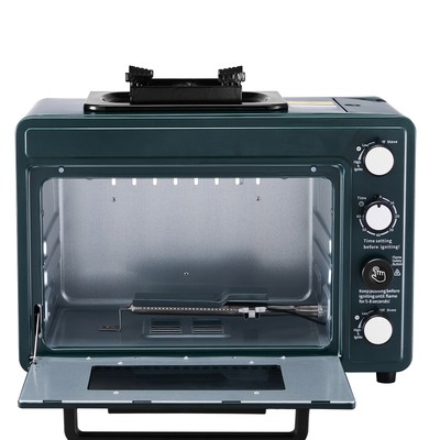 Outdoor Oven 2-in-1 Portable Gas Camping Stove Oven Combo Adjustable Fire