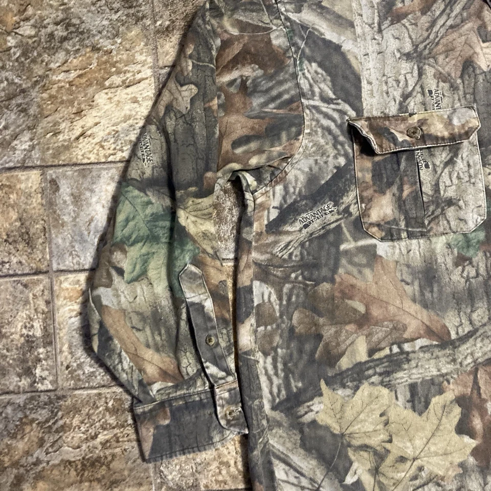 Duxbak RealTree Advantage Camo Shirt Mens Large Long Sleeve Heavy Button Down - Image 2 of 4