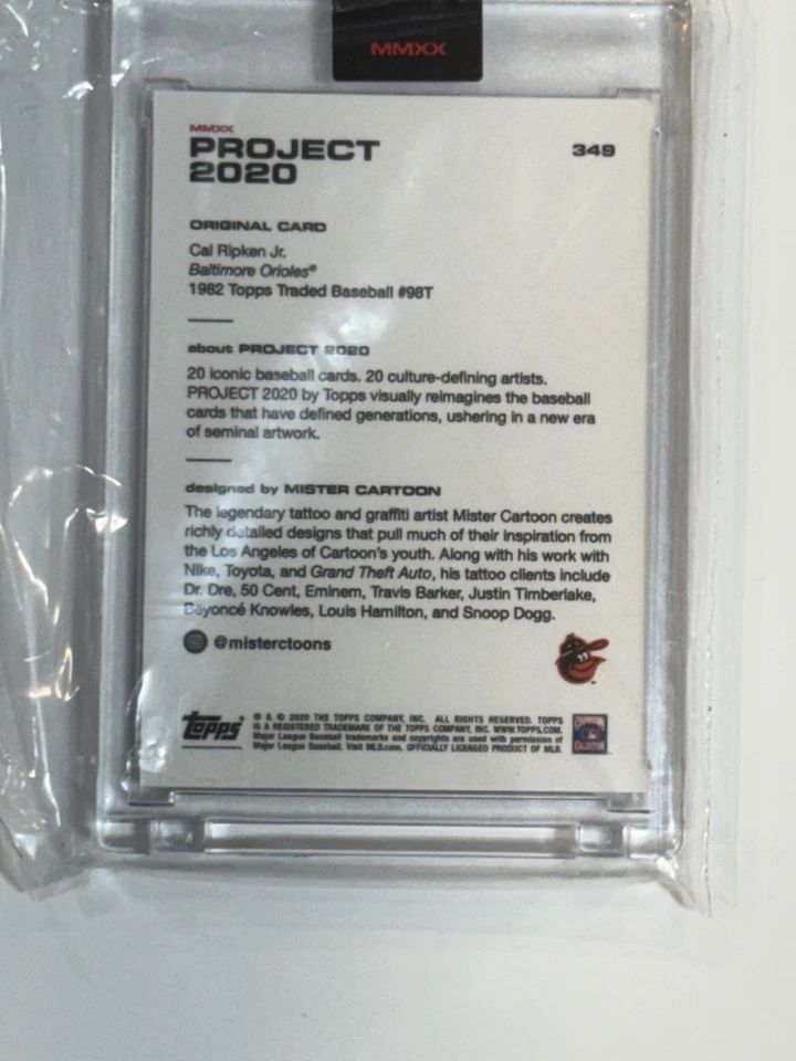 Topps PROJECT 2020 Card 349 - 1982 Cal Ripken Jr by Mr Cartoon (w/Box)IN HAND - Image 3 of 4