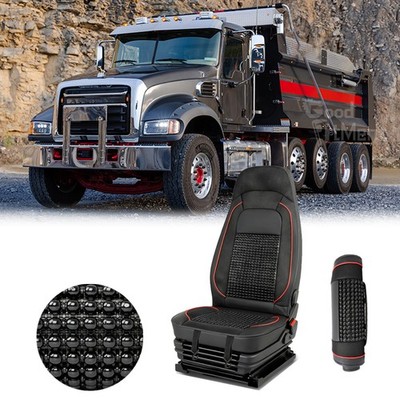 For Mack Grarite Semi Truck Drive Seat Cover Cooling Wooden Beaded Cushion Set
