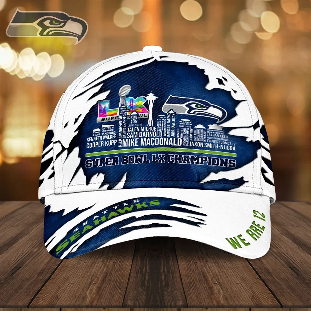 Seahawks 2025 Super Bowl LX Champions Classic Cap