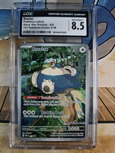 Pokemon TCG Snorlax Black Star Promo 051 151 Pokemon Center ETB Promo CGC 8.5