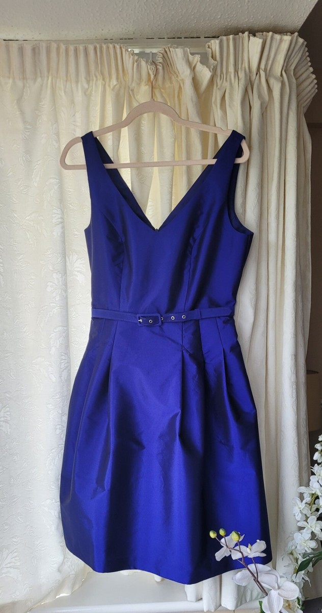 Debut Cobalt Blue Plunge Neck Structured Bridesmaid Dresses Size 10 & 12 |  eBay UK