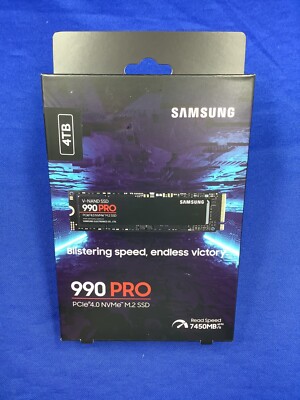 MZ-V9P4T0B/AM SAMSUNG 990 Pro 4TB M.2 2280 PCIe 4.0 x4 NVMe SSD  new sealed