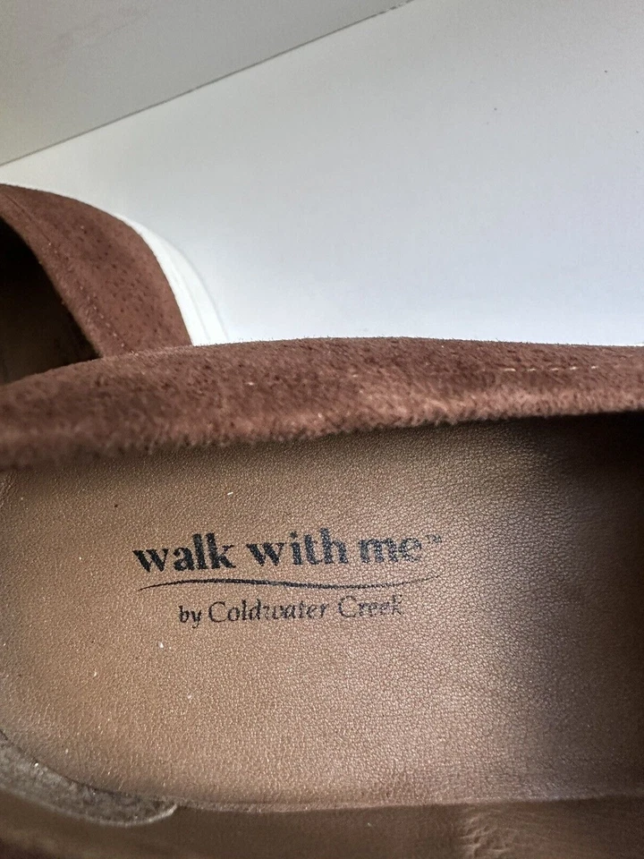 Coldwater Creek NUEVOS MOCASINES Walk with Me Rio para mujer, 8M, gamuza marrón sin cordones Foto 4 de 4