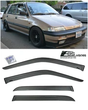 For 88-91 Honda Civic Wagon | EOS Visors Side Window Deflectors Rain Guards