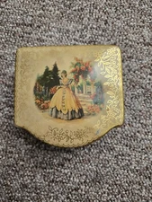 Vintage Tin Crinoline Dress Lady Decorative Metal Box Company Made In England