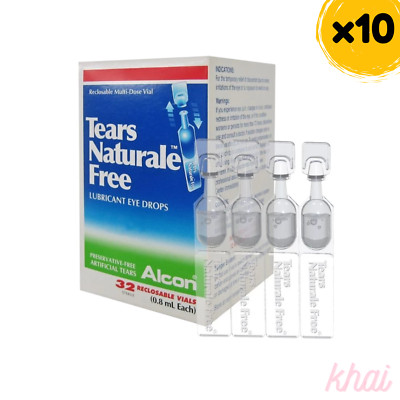 10x Alcon Tears Naturale Free 32 Vials (0.8ml/each) Lubricant Dry Eye Drops