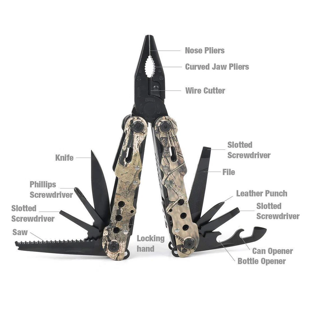 Multi-tool - 13 in 1 Multi Function Pliers - Folding Pocket Tool with Sheath,...