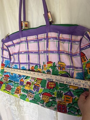 Sally Huss The Villages Large Beach Bag Tote Zipper Closure