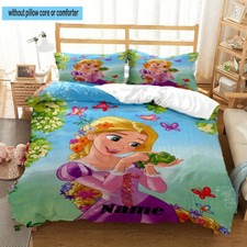 Personalized Princess Rapunzel  Pascal Tangled Cloudy Hair Princess Bedding Set