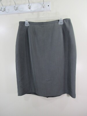 Apostrophe Skirt Size 14 Gray Straight Back Hook Zipper Lined Slit