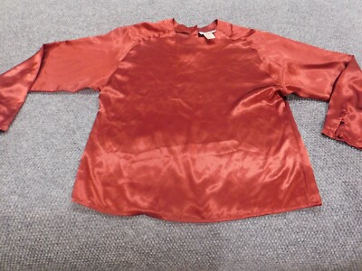 Notations Womens blouse 8 Burgundy long sleeve pullover