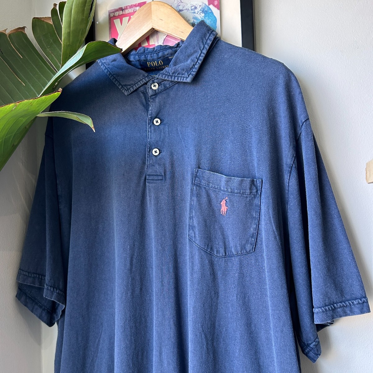 VINTAGE 90s | Ralph Lauren Faded Blue Polo Shirt sz XXL | eBay