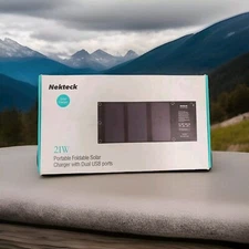 Nekteck 21W Portable Foldable  Solar Charger with Dual USB Ports- Open Box