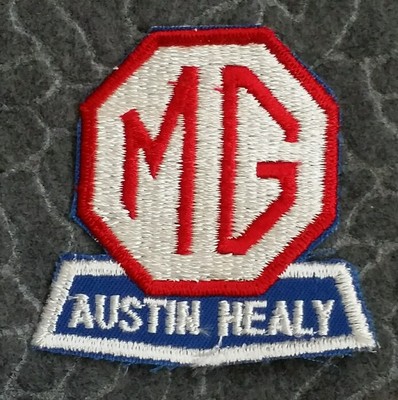 Vintage MG Austin-Healey Cut Edge Racing or Dealership Car Patch - Spelled Healy