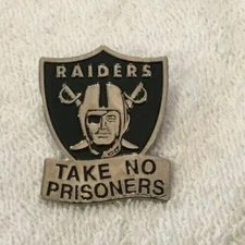 Las Vegas / Oakland RAIDERS Metal Enamel Hat / Lapel Pin TAKE NO PRISONERS