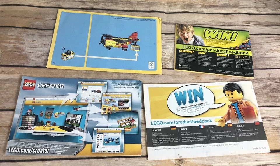 Lot Of 4 Lego INSTRUCTION BOOKS ONLY 31005, 31017 & 2x 31029 Plane & Helicopter - Image 2 of 4