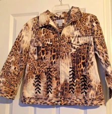 Womens Betu Sport Leopard Print Jacket Lace up 80s Inspired Size 6
