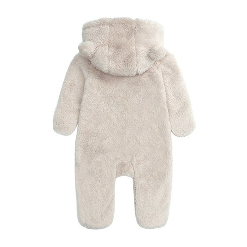 Neugeborenes Baby Mädchen Junge Jacke Fleece Kapuze Fuß Mantel Oberbekleidung Strampler Overall - Bild 8 von 15