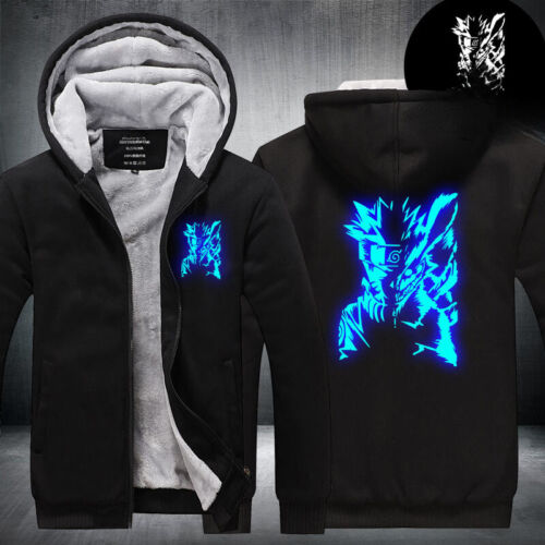 New winter coat hoodie with glow at night men's plush and thick insulation - Picture 1 of 30