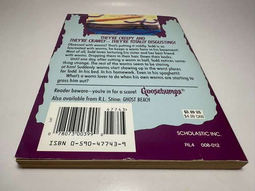 10th Print #21 Go Eat Worms Goosebumps Book R. L. Stine Original Series Vintage - Picture 12 of 22